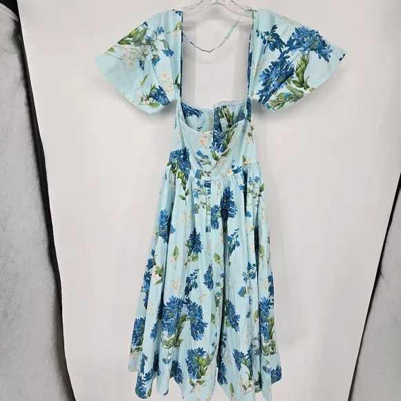 MESTIZA Odette Convertible Midi Dress blue floral size 8